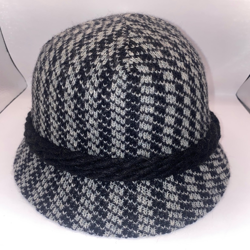 San Diego Hat Company Vintage Black and White Houndstooth Hat